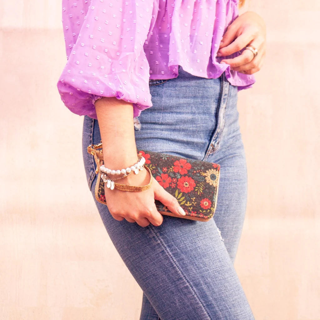 Kork-Kork-Geldbörse mit Reißverschluss