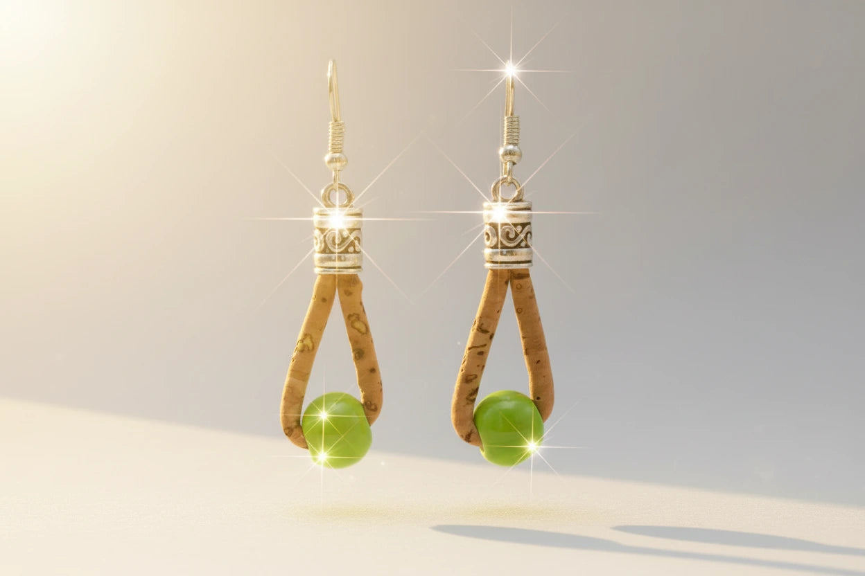 Korkohrring, Original handgefertigte Damenohrringe