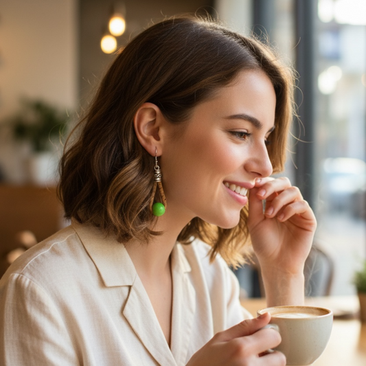 Damenohrringe aus kork_ Hergestellt in Portugal