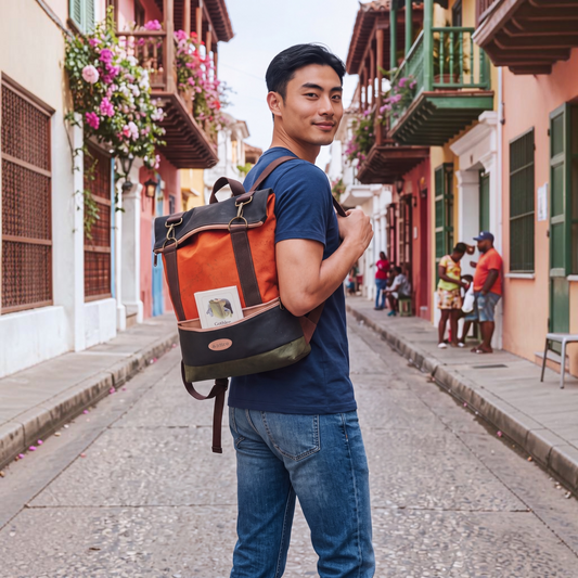 Kork Rucksack niltro.Unisex Kork-Rolltop Rucksack. Elegantes und exklusives Design.