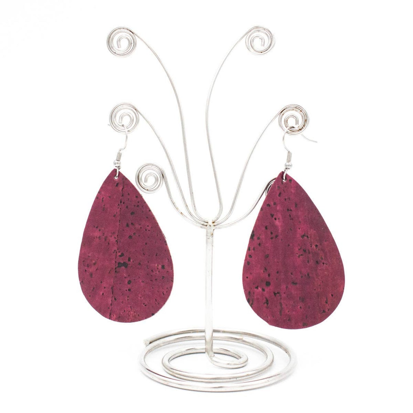 Damenohrringe aus rotem Weichholzstoff