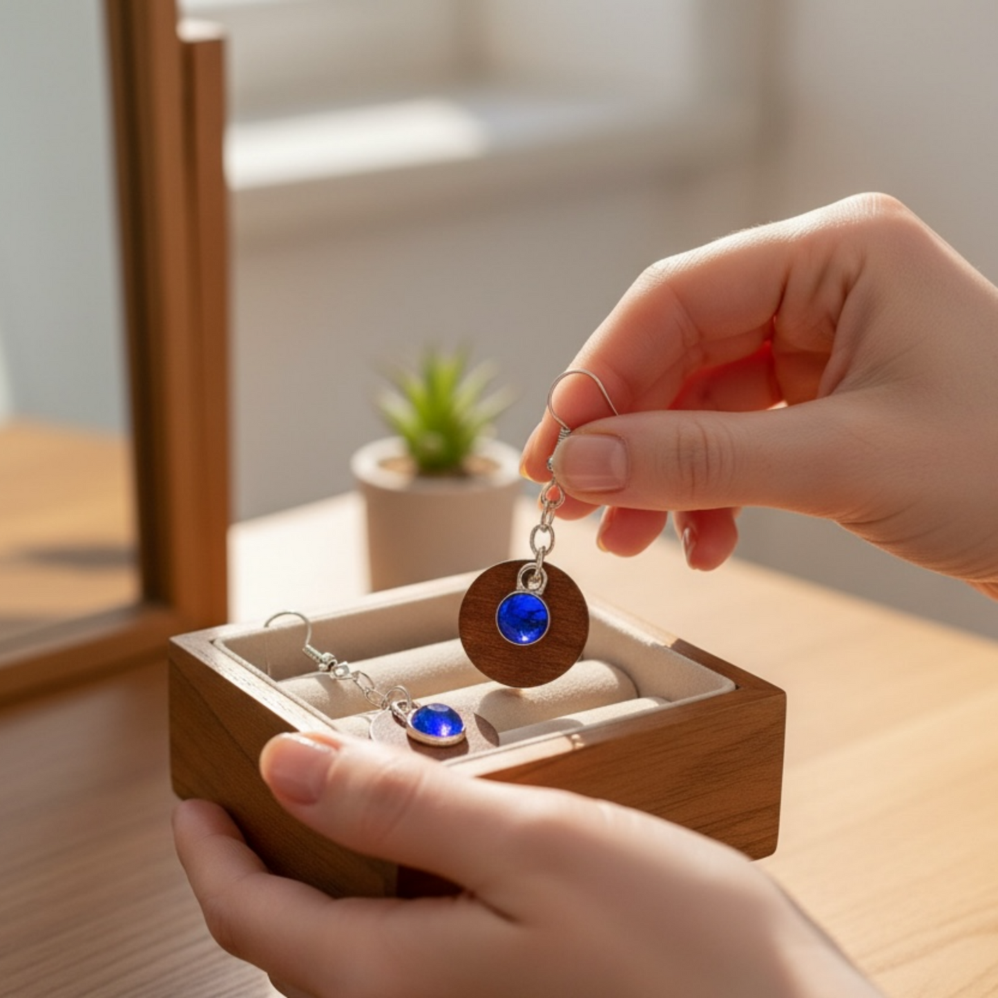 In Portugal hergestellte Ohrringe für Frauen aus Kork