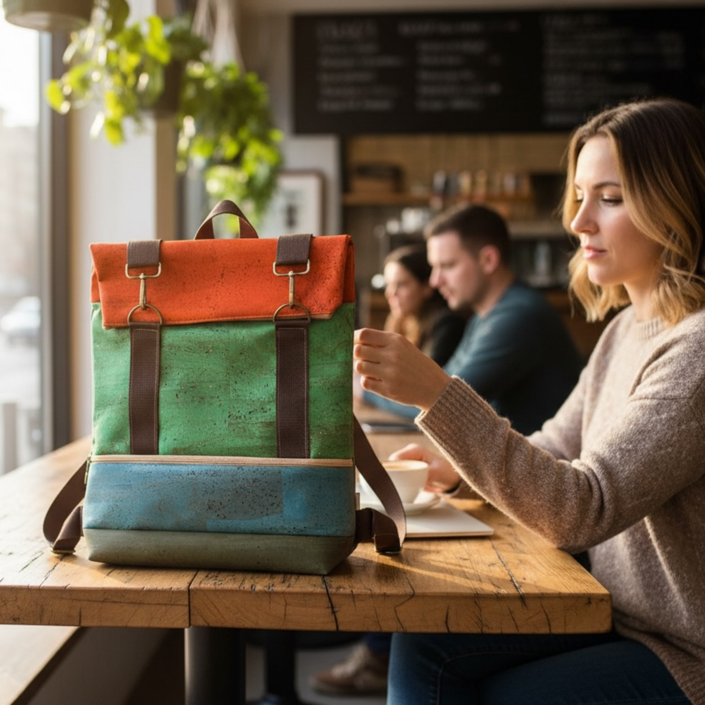 Rolltop-Rucksäcke Vegan. Handgefertigter Rucksack aus Kork in Portugal
