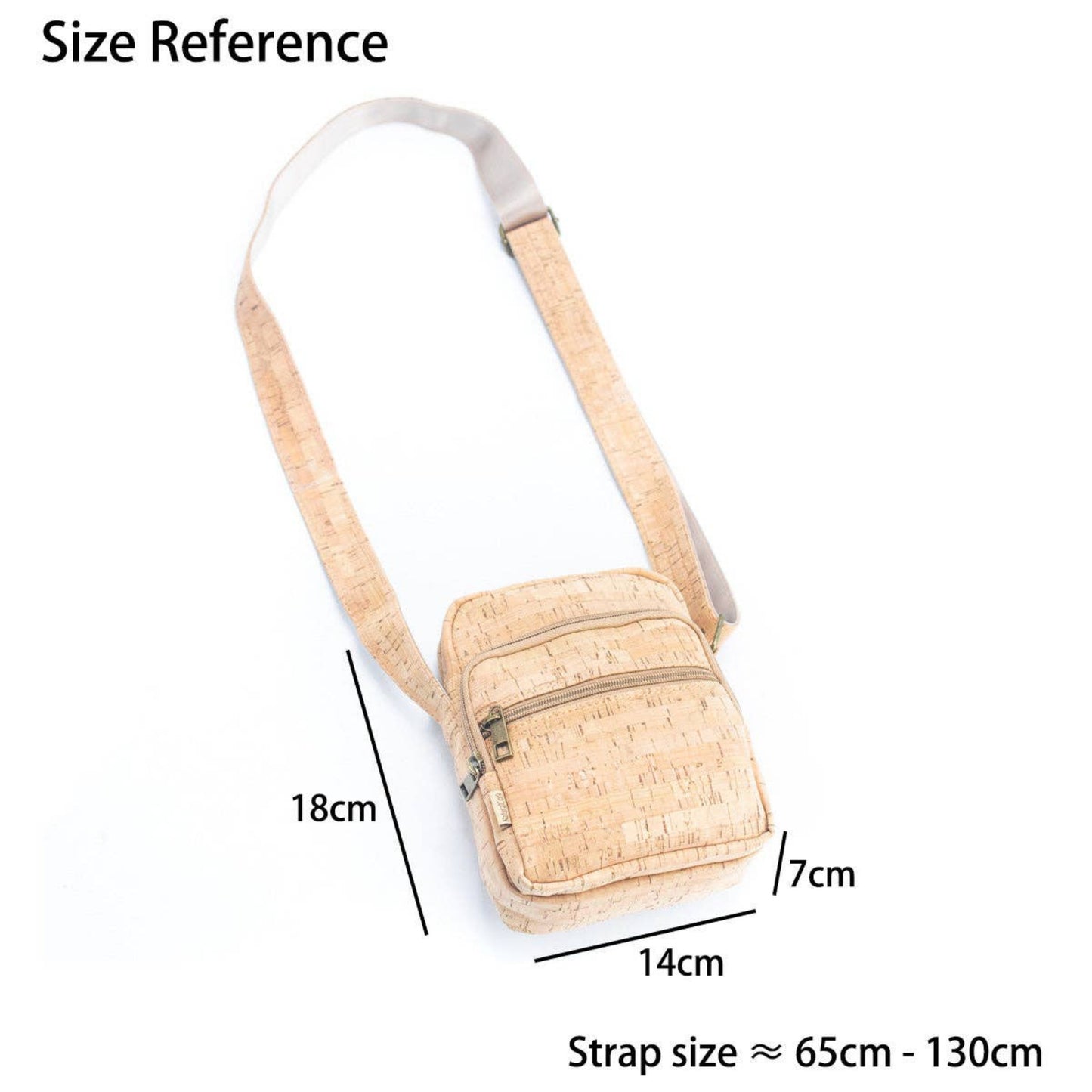 Herren-Umhängetasche aus Kork mit Reißverschluss