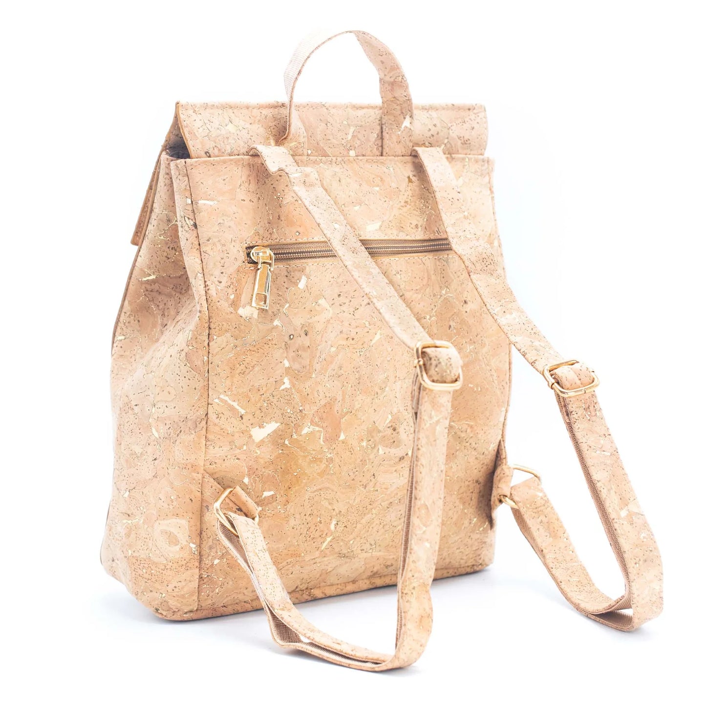 Mädchenrucksack aus Naturkork mit goldenem Kork