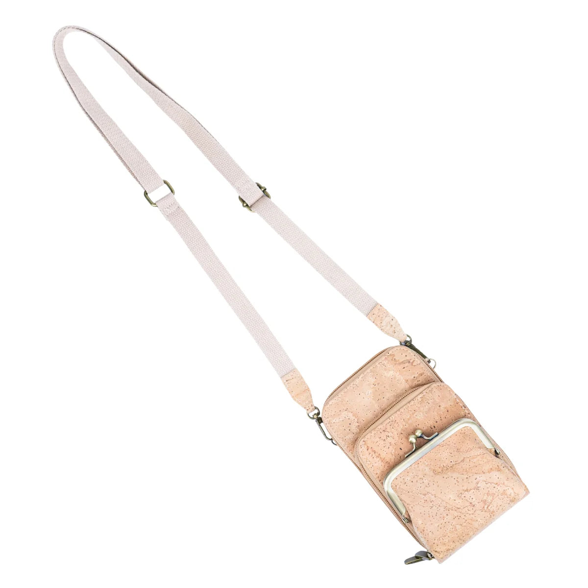 Umweltfreundliche Damen-Handytasche aus Kork mit multifunktionalen Fächern