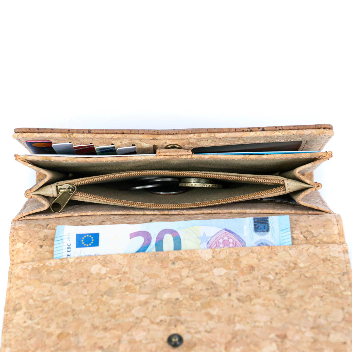 Lange Damen-Geldbörse aus Naturkork