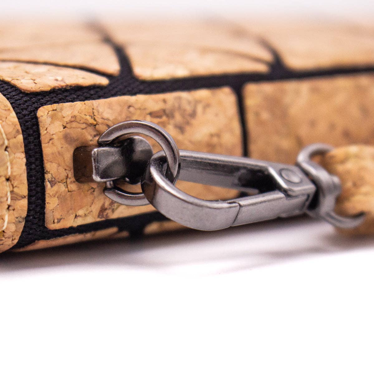 Mehrfarbige geometrische Kork-Reißverschlussgeldbörse