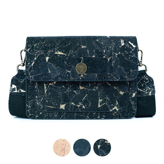 Strukturierte Damen-Umhängetasche aus Naturkork