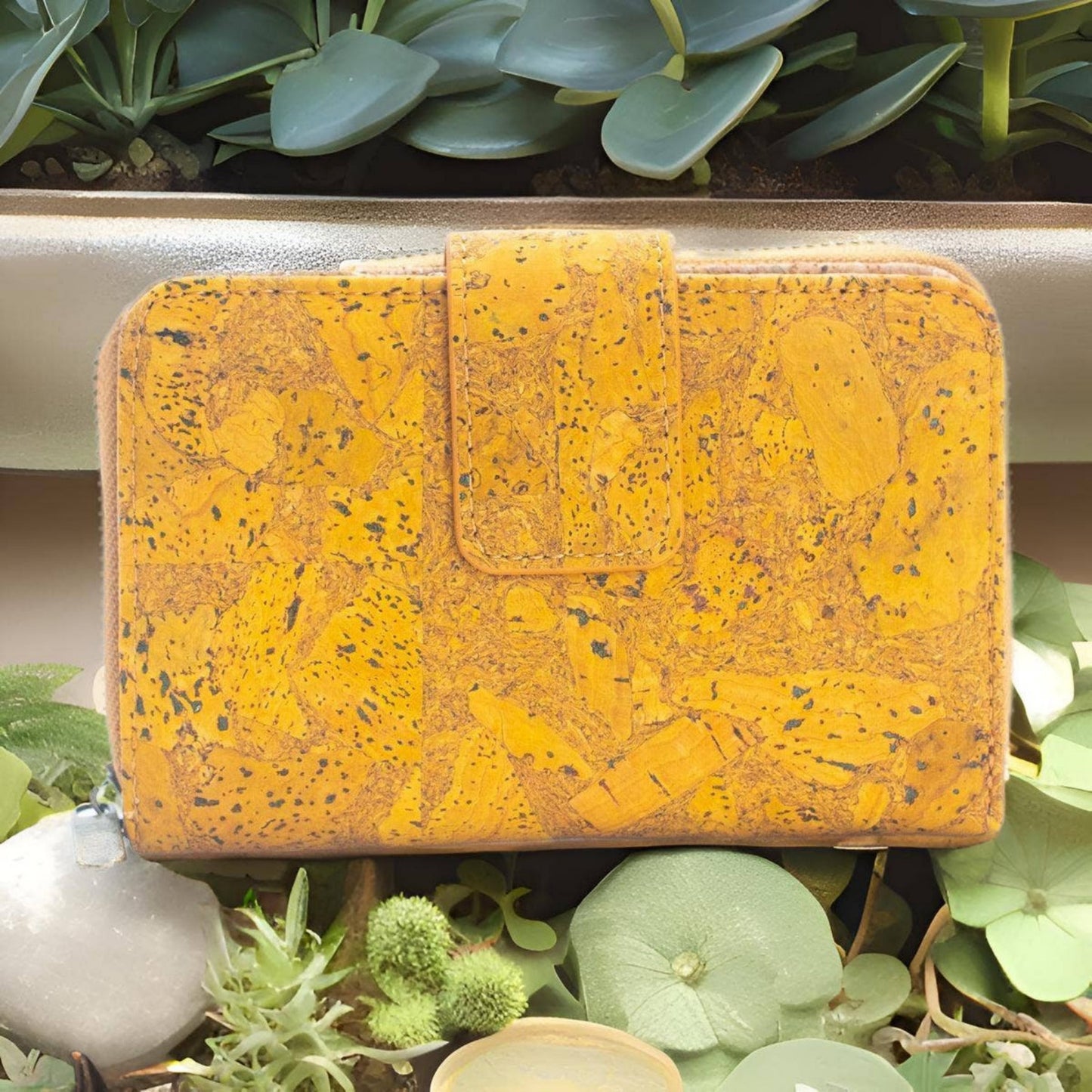 Damenbrieftasche aus Naturkork mit Anti-RFID-Schutz