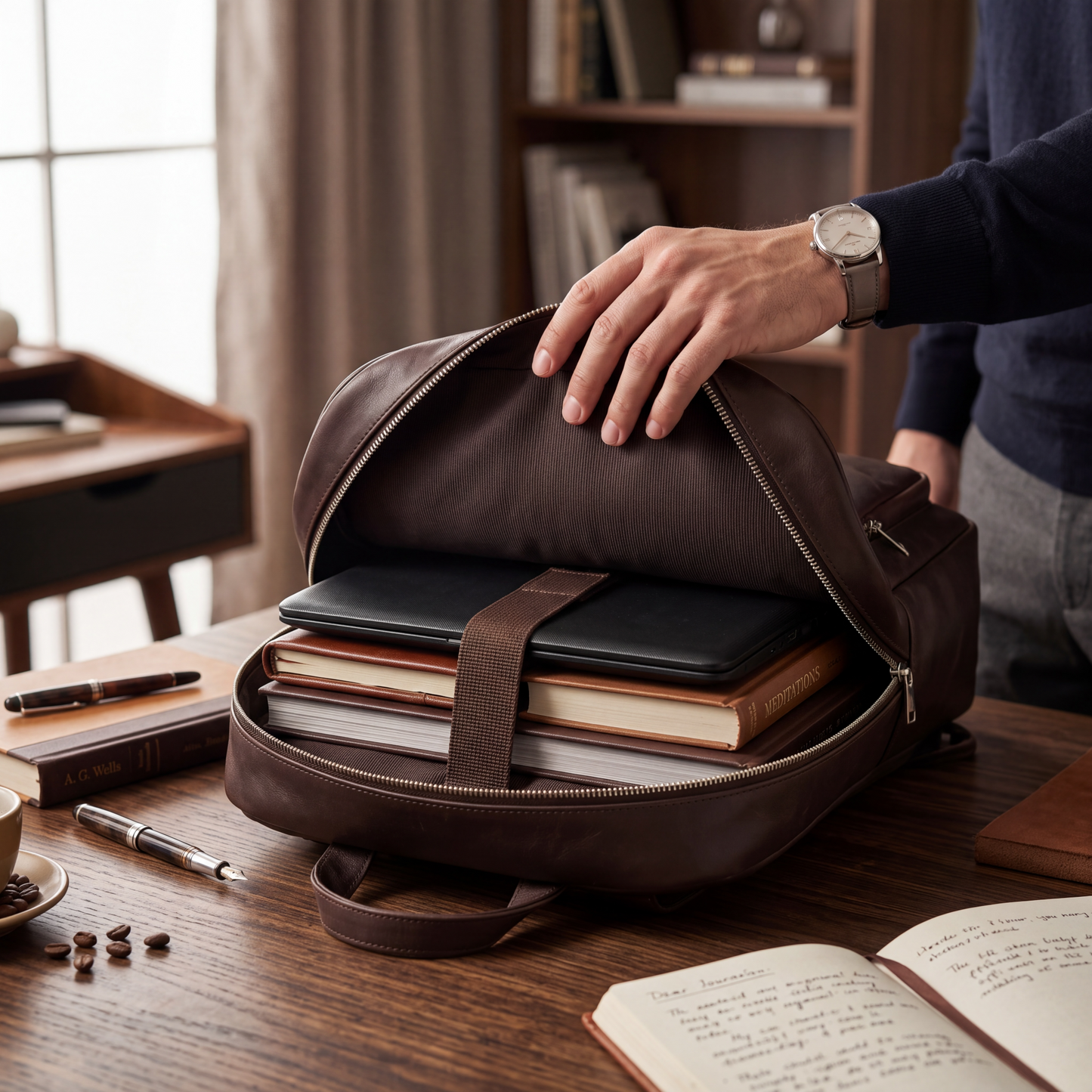 Der große Kork-Rucksack ist geräumig und daher bestens für die Freizeit, Shopping oder für das Büro geeignet