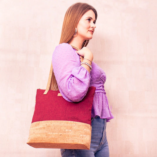 Damen-Umhängetasche - Shopper aus Kork