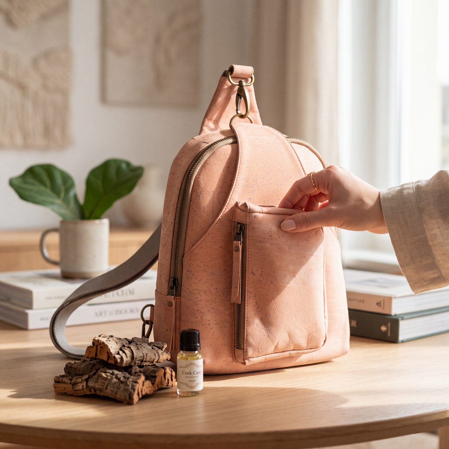 Crossbody Rucksack aus Kork