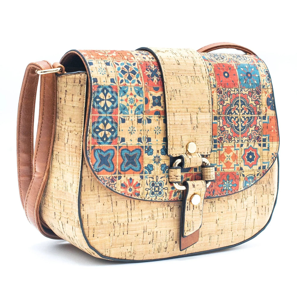 Damen-Umhängetasche aus Kork mit Magnetschnalle