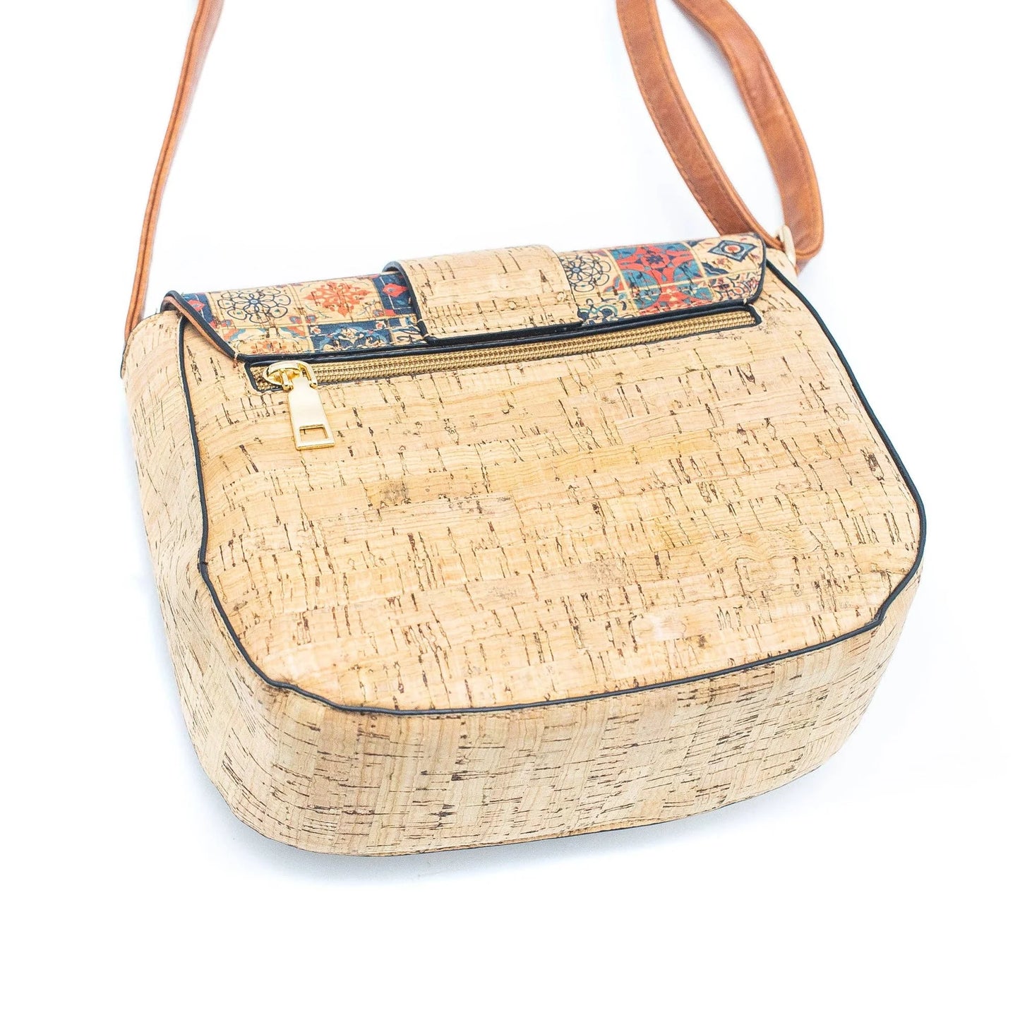 Damen-Umhängetasche aus Kork mit Magnetschnalle