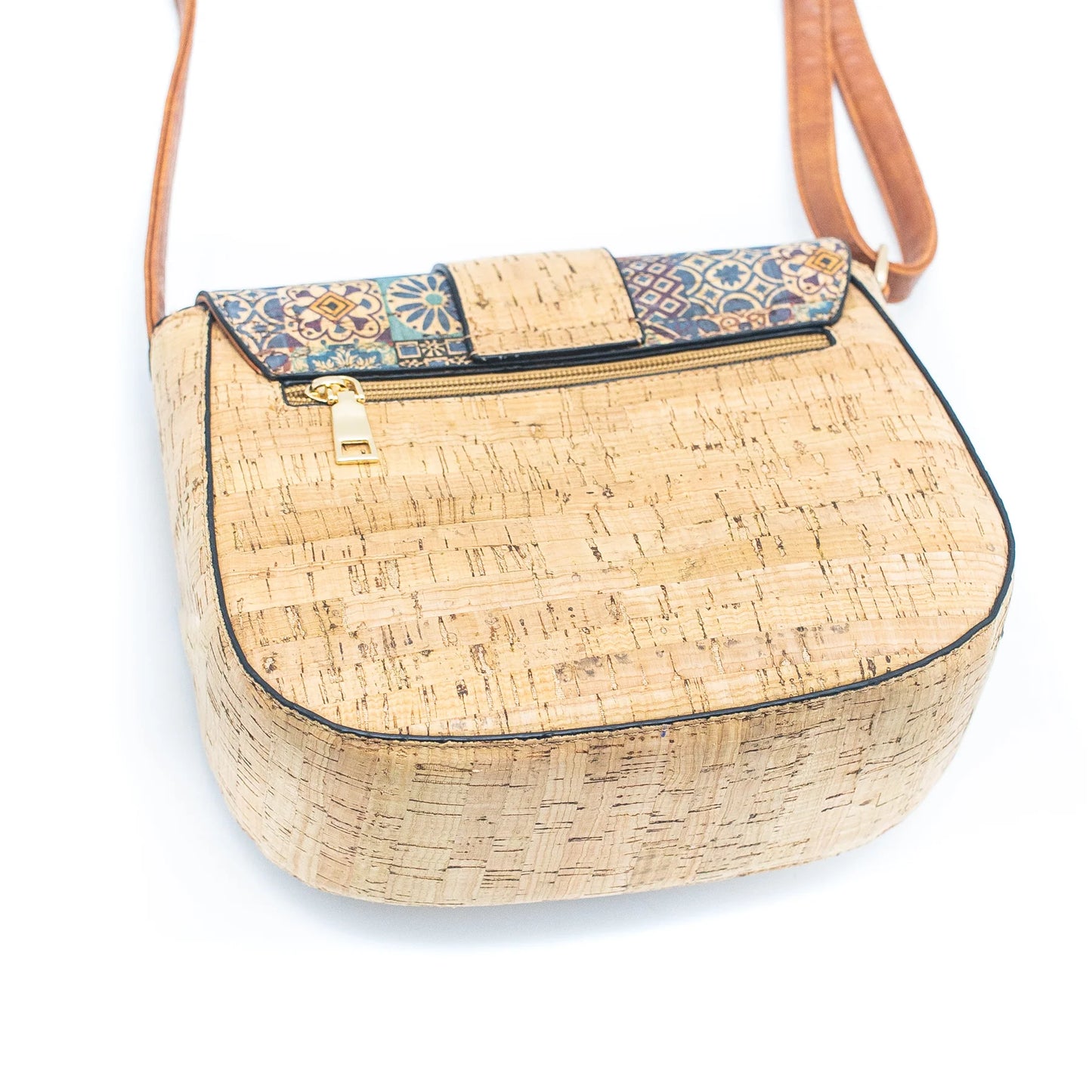 Damen-Umhängetasche aus Kork mit Magnetschnalle