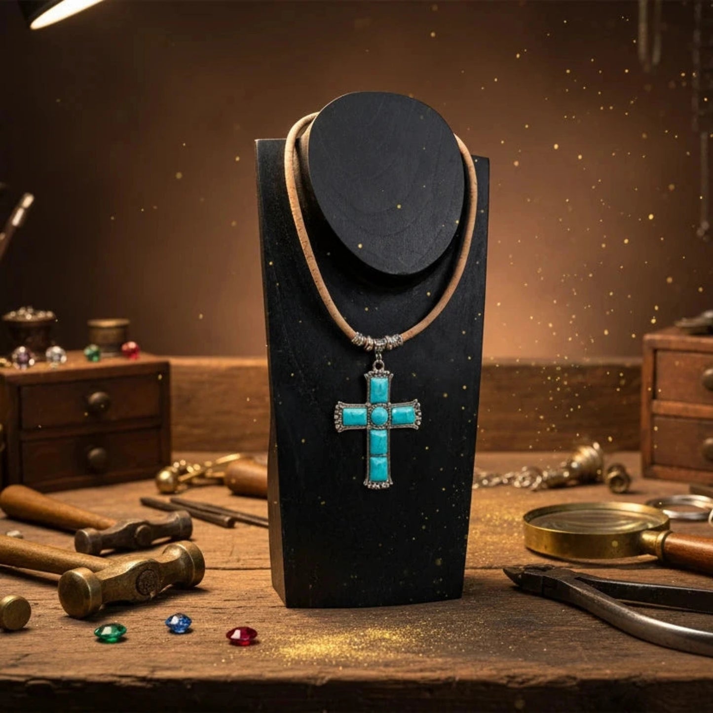 Elegante Damenhalskette aus Kork