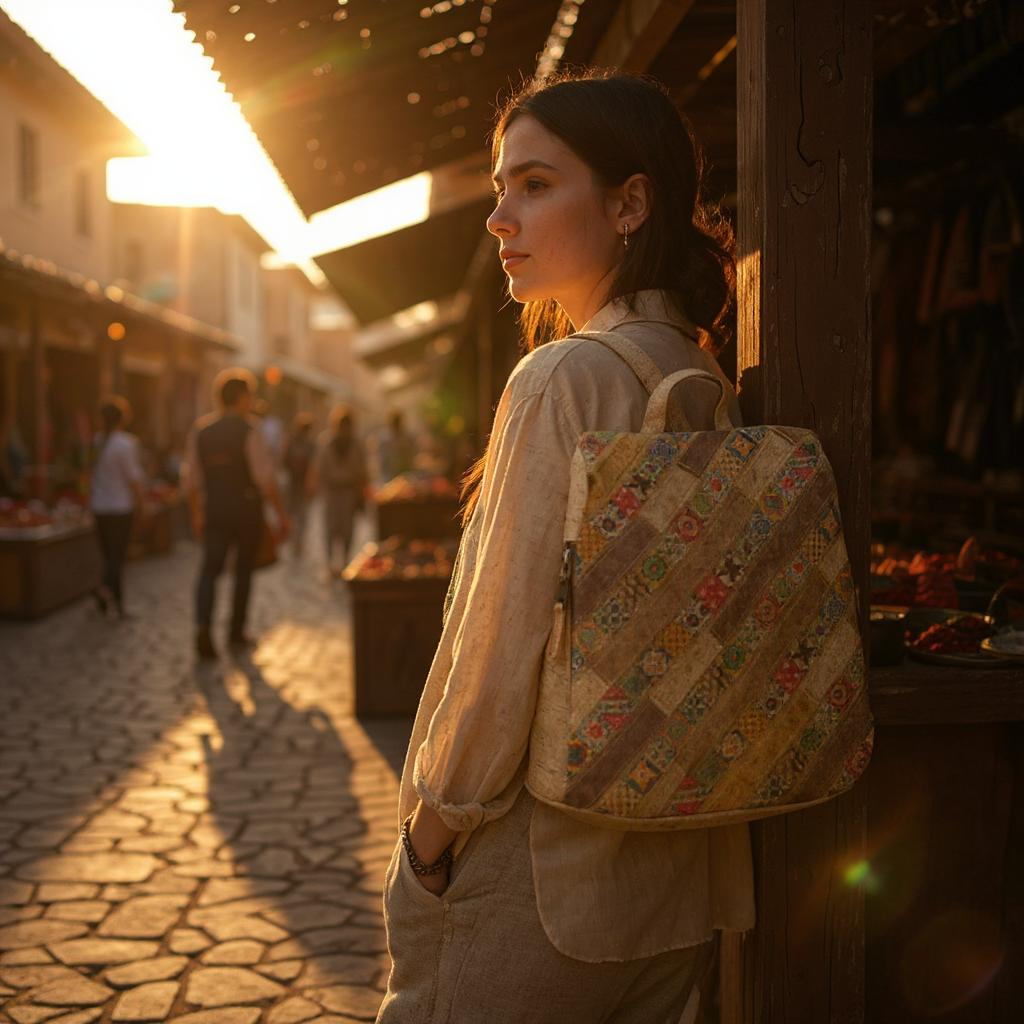 Rucksack aus Kork " Amalia"