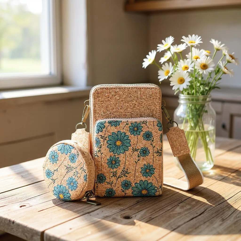Handytasche aus Naturkork "Flores"
