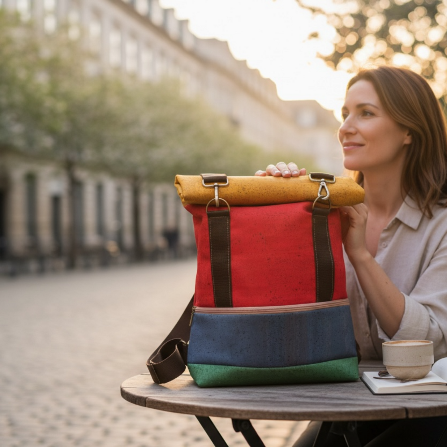 Rolltop Rucksack aus Kork 