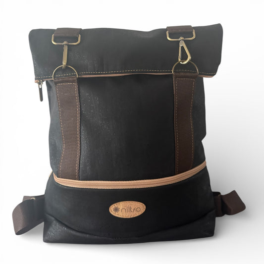 Elegante Unisex Kork-Rolltop Rucksack