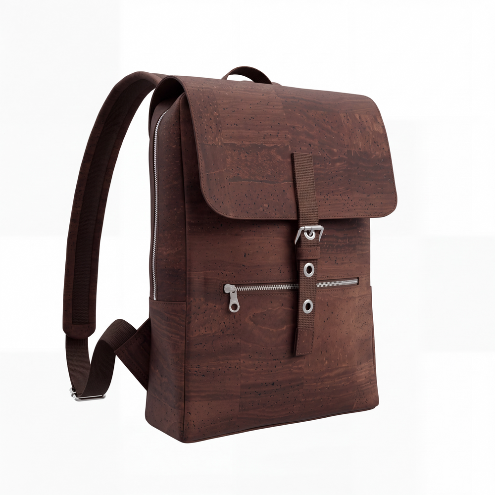 Großer, eleganter Unisex-Rucksack aus Kork, umweltfreundlich und handgefertigt