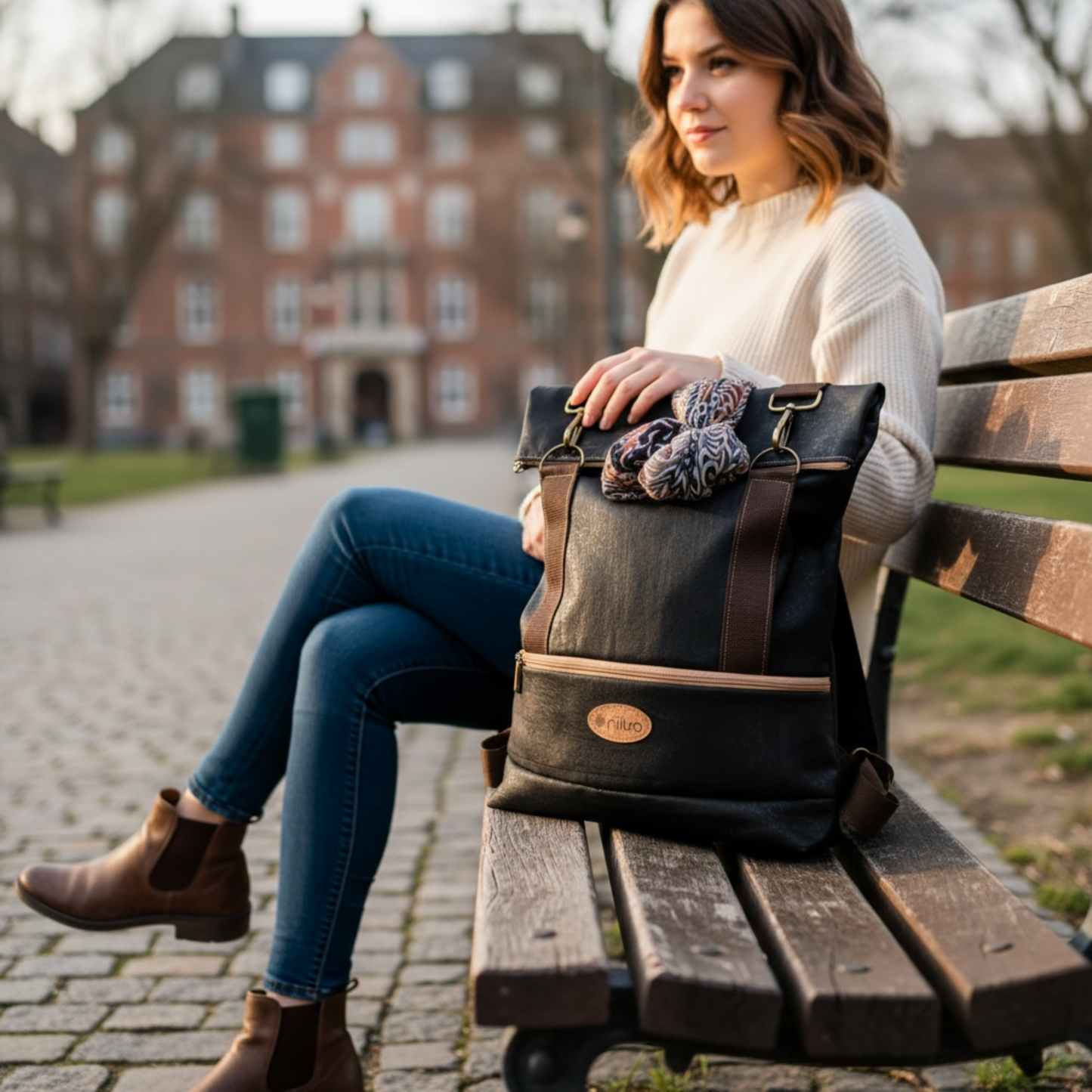 Der Rolltop Rucksack "Era" vereint Nachhaltigkeit mit praktischem Design. Gefertigt aus veganem Korkleder und umweltfreundlichen Materialien, besticht dieser Rucksack durch seine robuste Konstruktion und zeitlose Ästhetik. Der innovative Rolltop-Verschluss ermöglicht flexible Stauraum-Anpassung, während die hochwertigen Materialien Langlebigkeit garantieren. Ideal für bewusste Konsumenten, die Wert auf ökologische Verantwortung und funktionales Design legen.