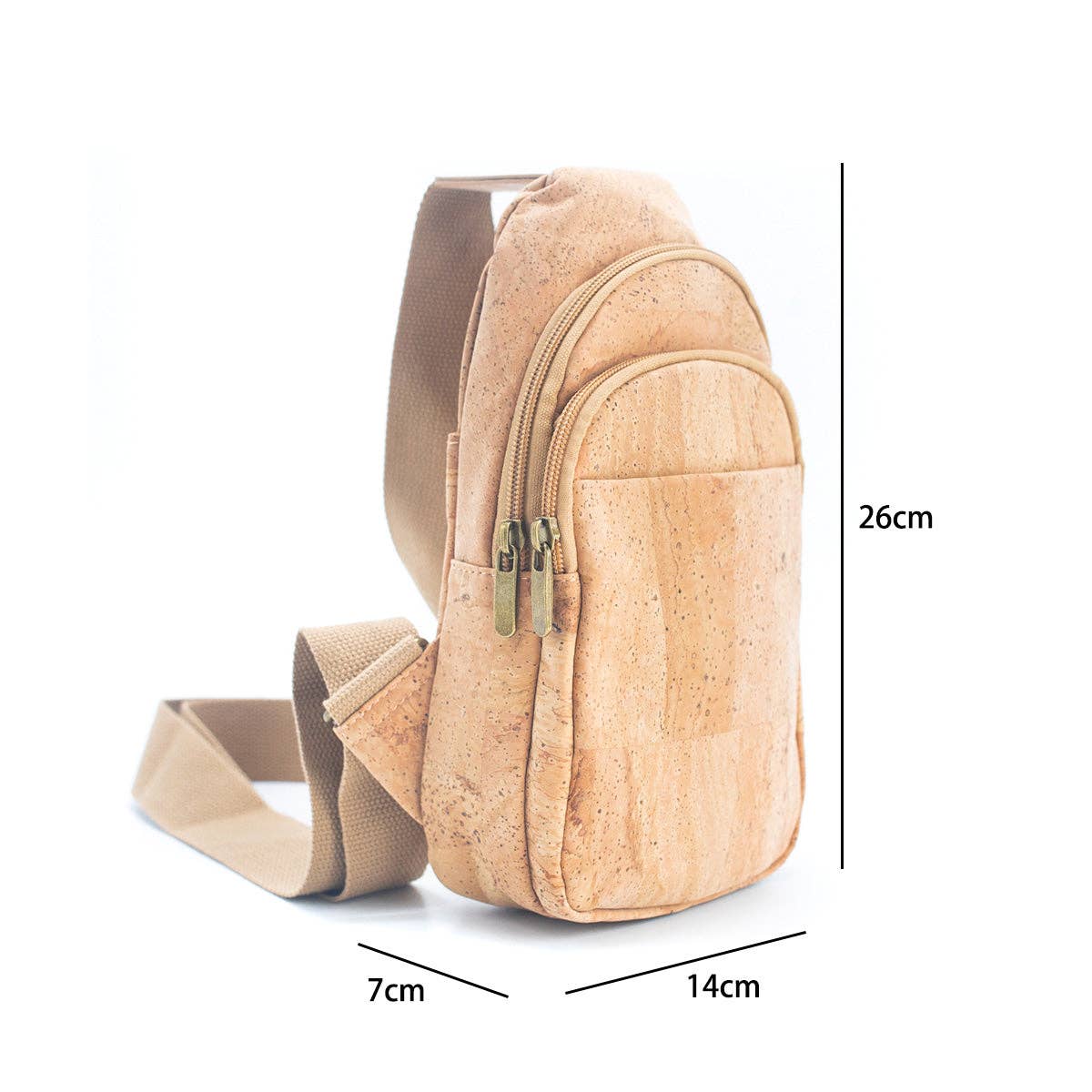 Schultertasche aus natürlichem Kork