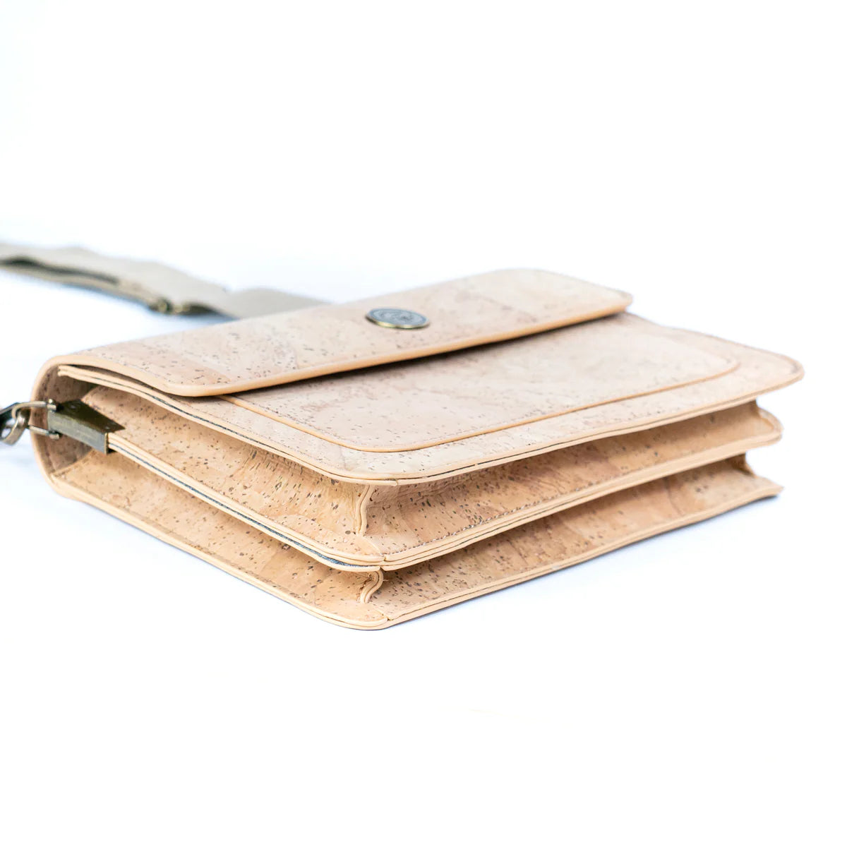 Strukturierte Damen-Umhängetasche aus Naturkork