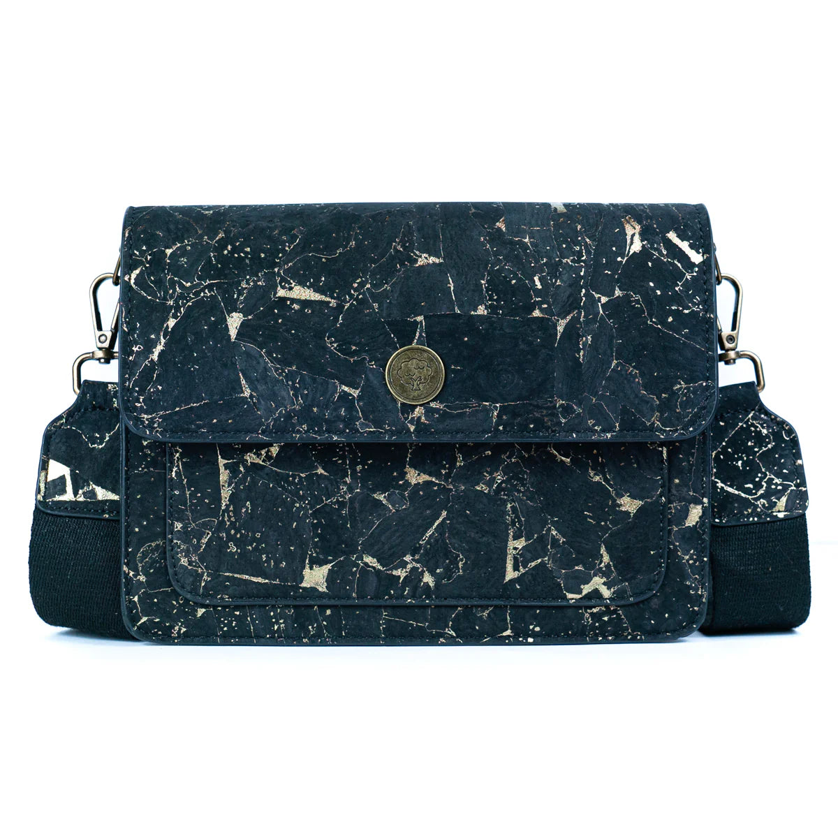 Strukturierte Damen-Umhängetasche aus Naturkork