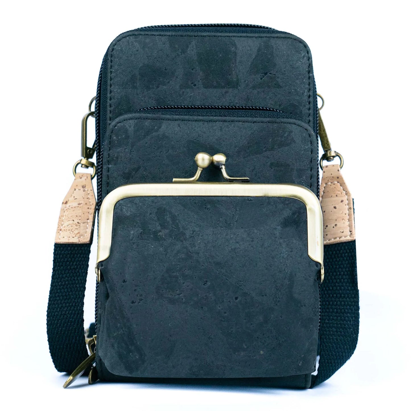 Umweltfreundliche Damen-Handytasche aus Kork mit multifunktionalen Fächern