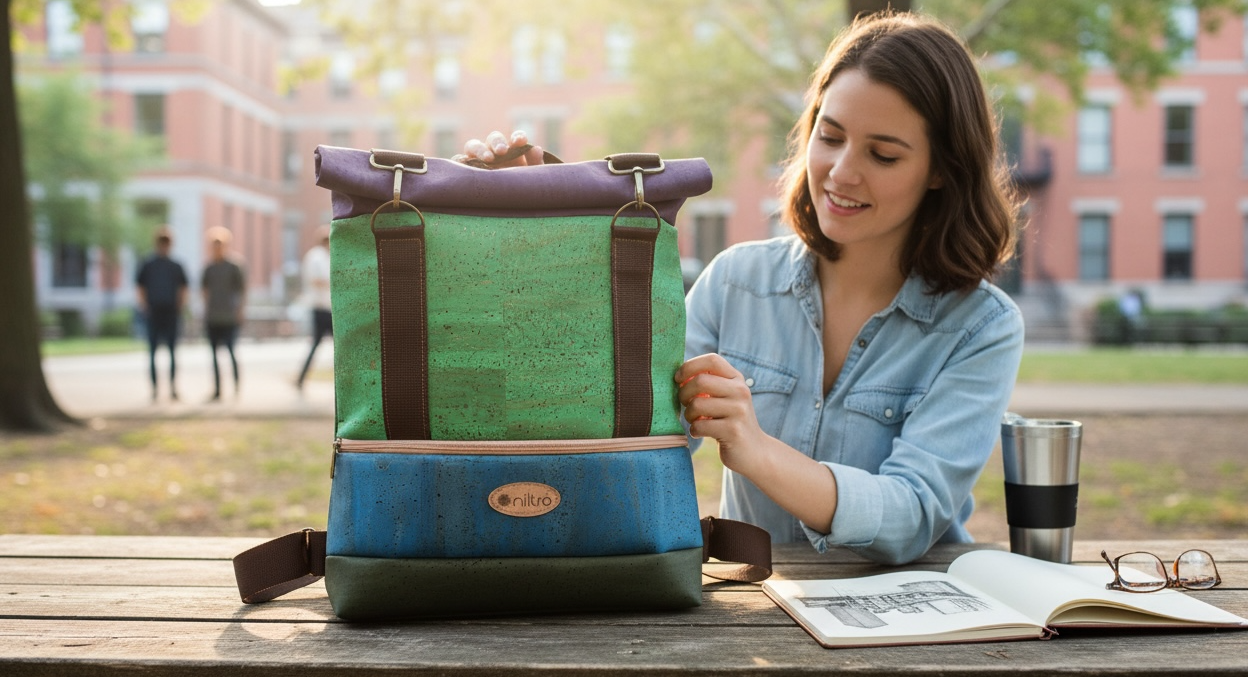 Korkprodukte aus umweltfreundlichem veganem Korkleder 