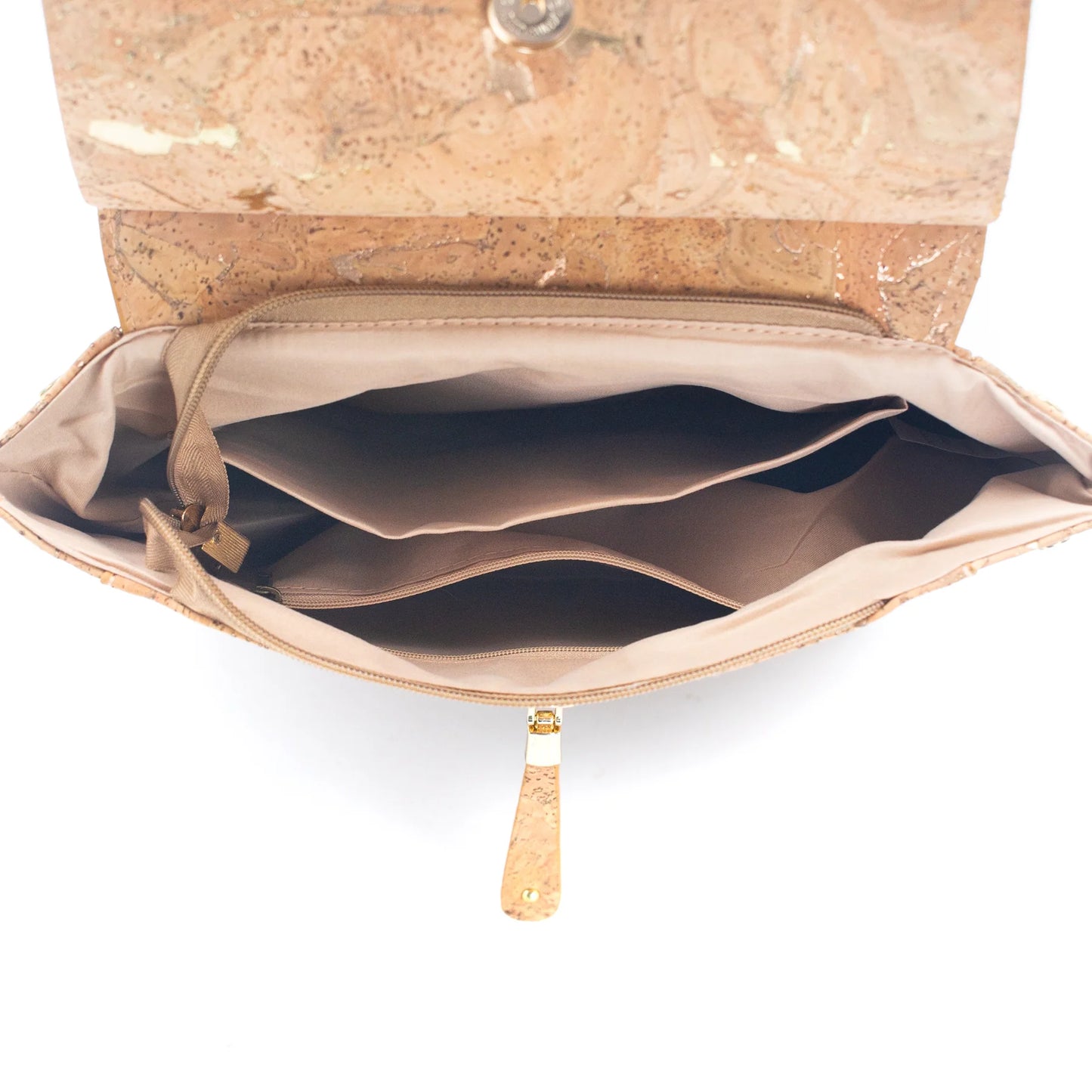 Mädchenrucksack aus Naturkork mit goldenem Kork