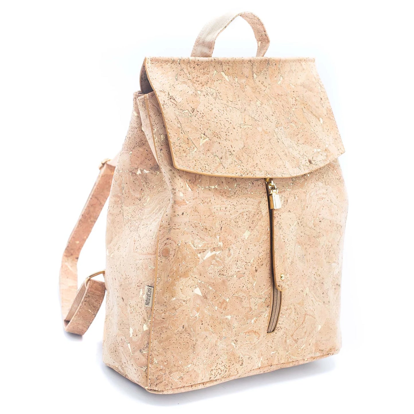 Mädchenrucksack aus Naturkork mit goldenem Kork