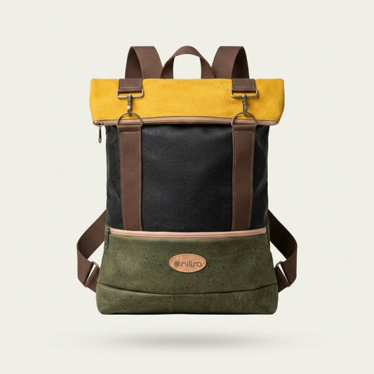 Unisex Kork-Rolltop Rucksack. Elegantes und exklusives Design.