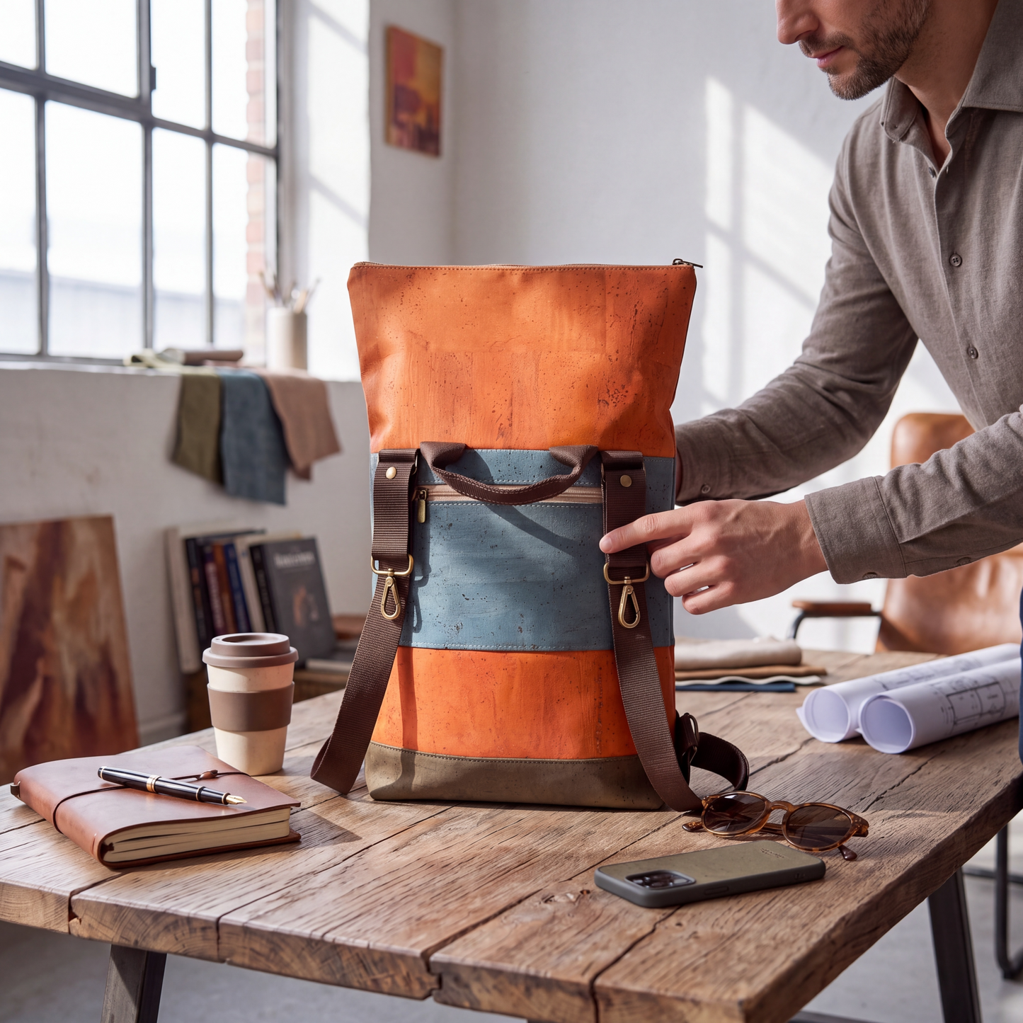niltro Rucksack. Hergestellt in Portugal aus dem besten Kork der Welt