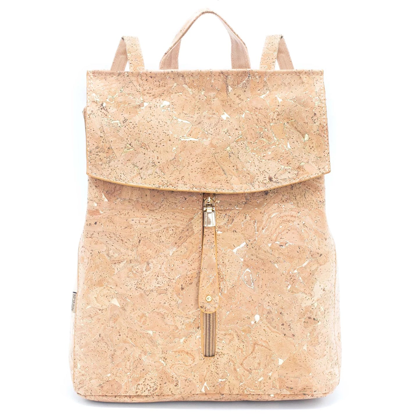 Mädchenrucksack aus Naturkork mit goldenem Kork