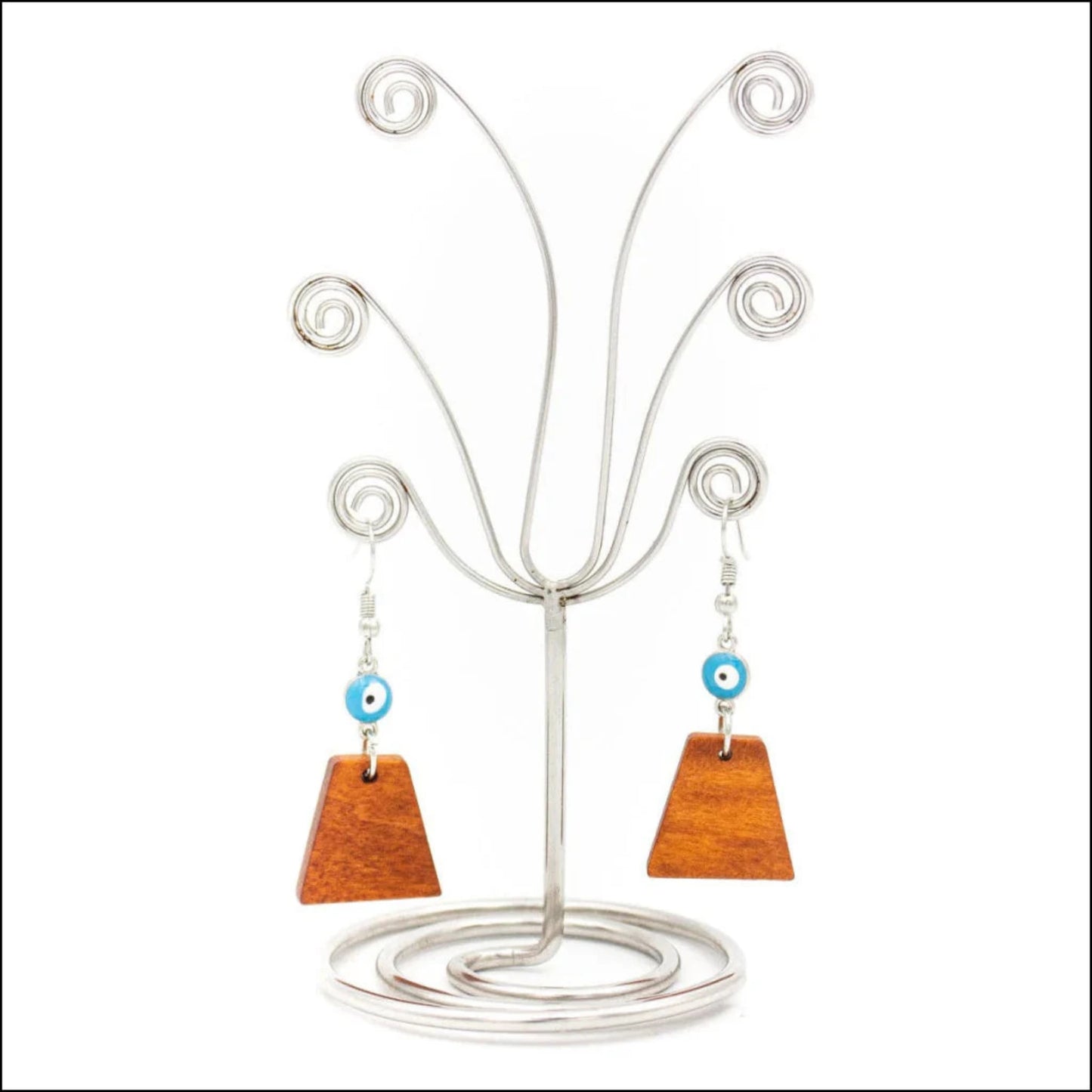 Handgefertigten Ohrringe aus blauem Korkseil